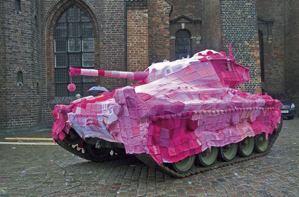 yarn bombing tank